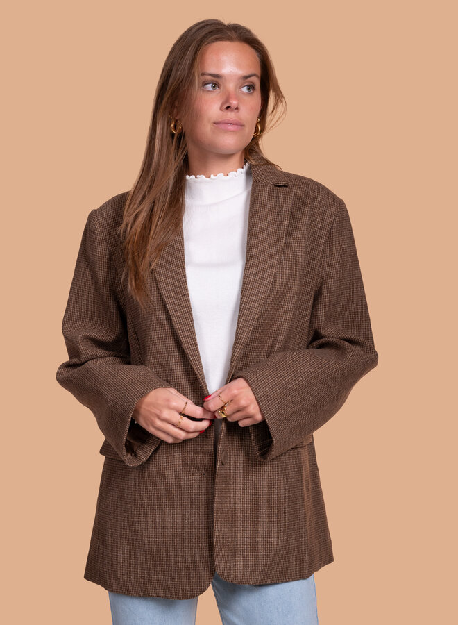 Checkered blazer bruin Jady