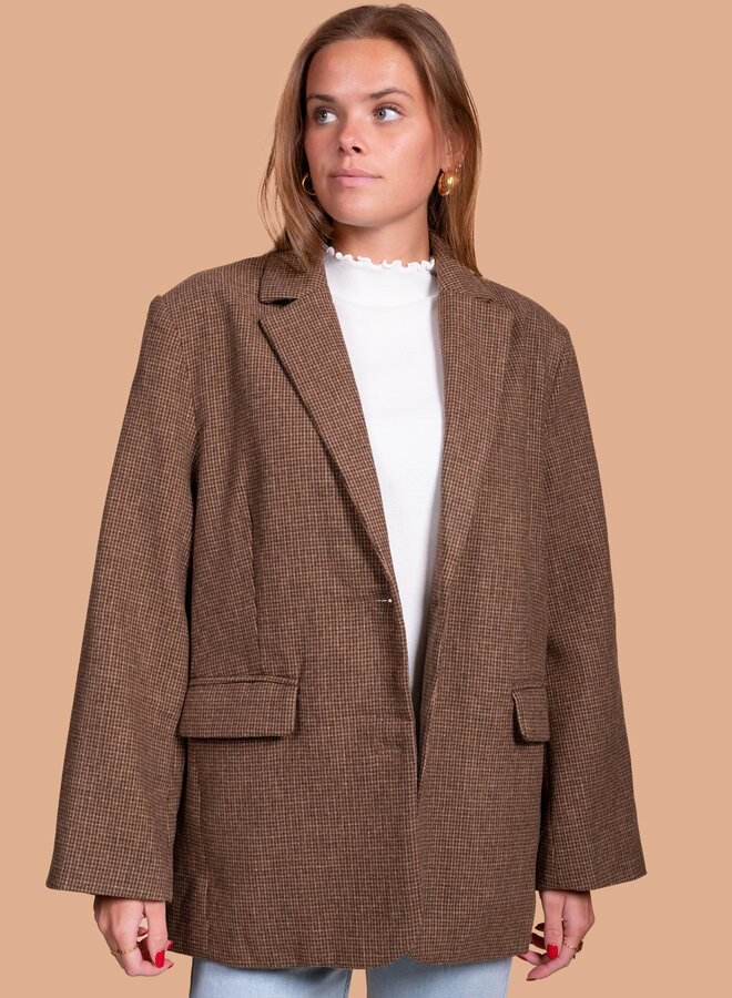 Checkered blazer bruin Jady