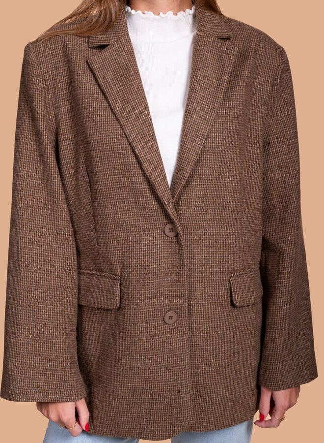 Checkered blazer bruin Jady