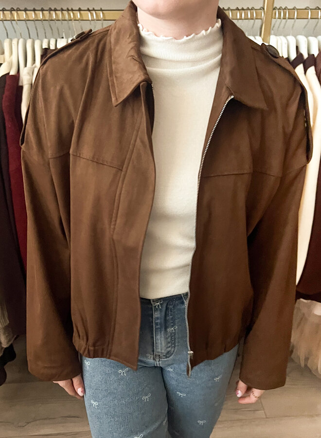 Suède bomber jacket
