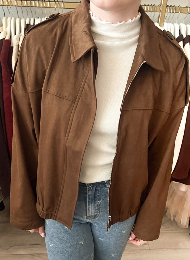 Suède bomber jacket