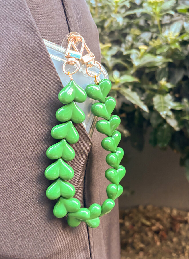 Telefoonkoon hartjes groen