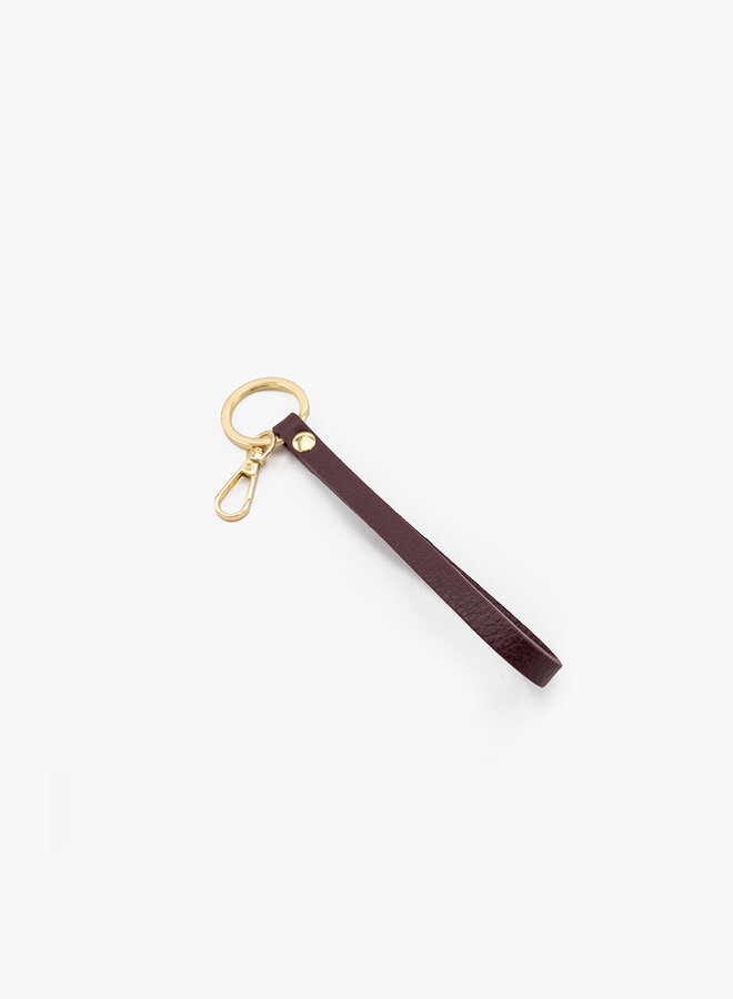 Sleutelhanger leer bordeaux