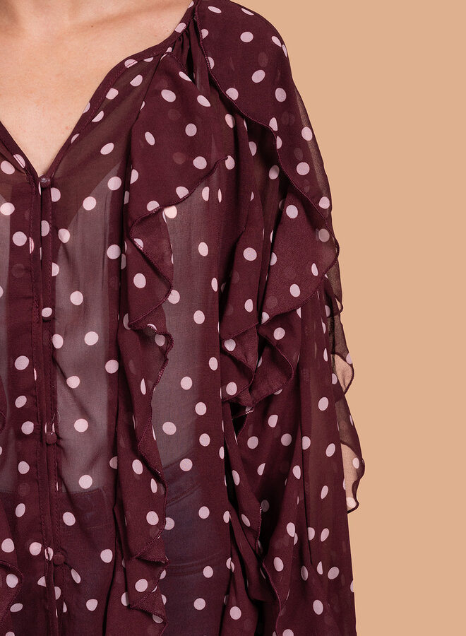 Blouse polka dots bordeaux