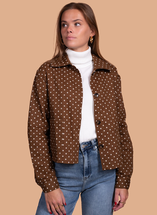 Jacket polka dot chocolade