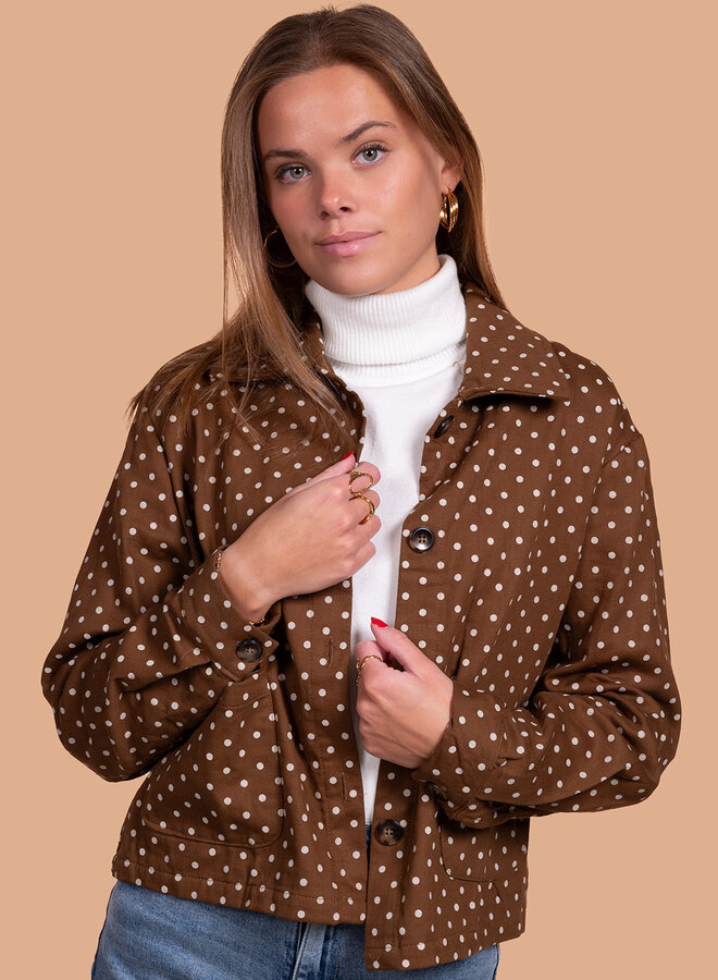 Jacket polka dot chocolade