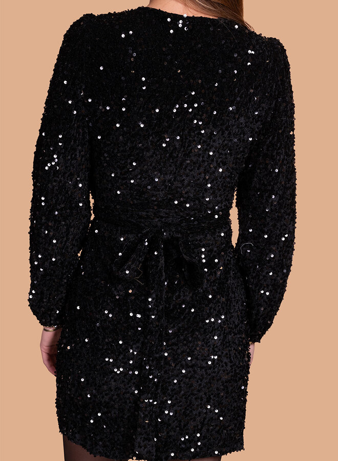 Glitter jurk Saya zwart