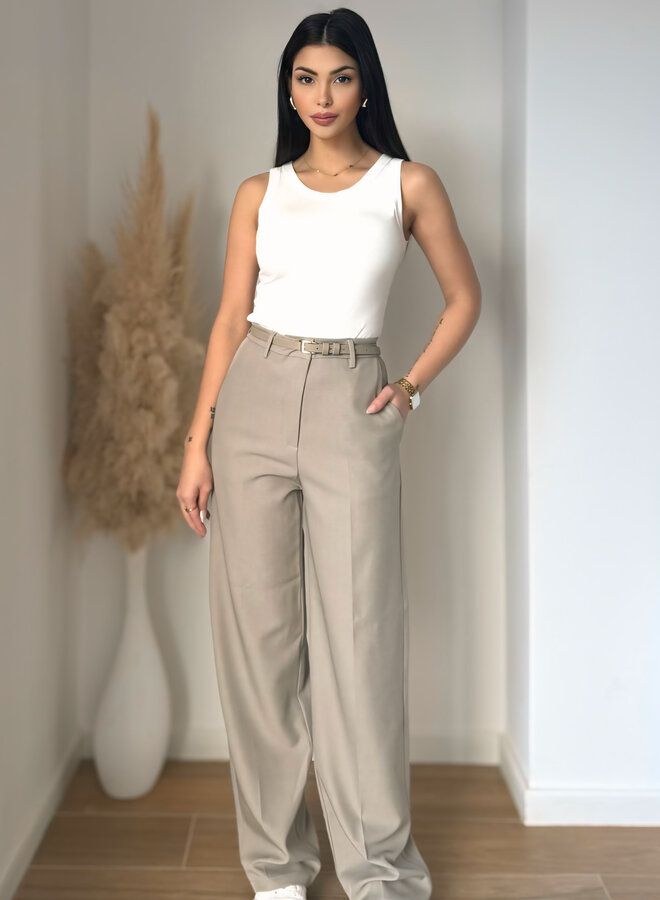 Pantalon rechte fit beige