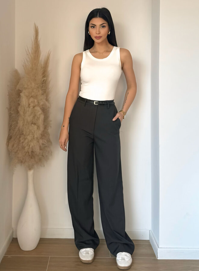 Pantalon rechte fit zwart