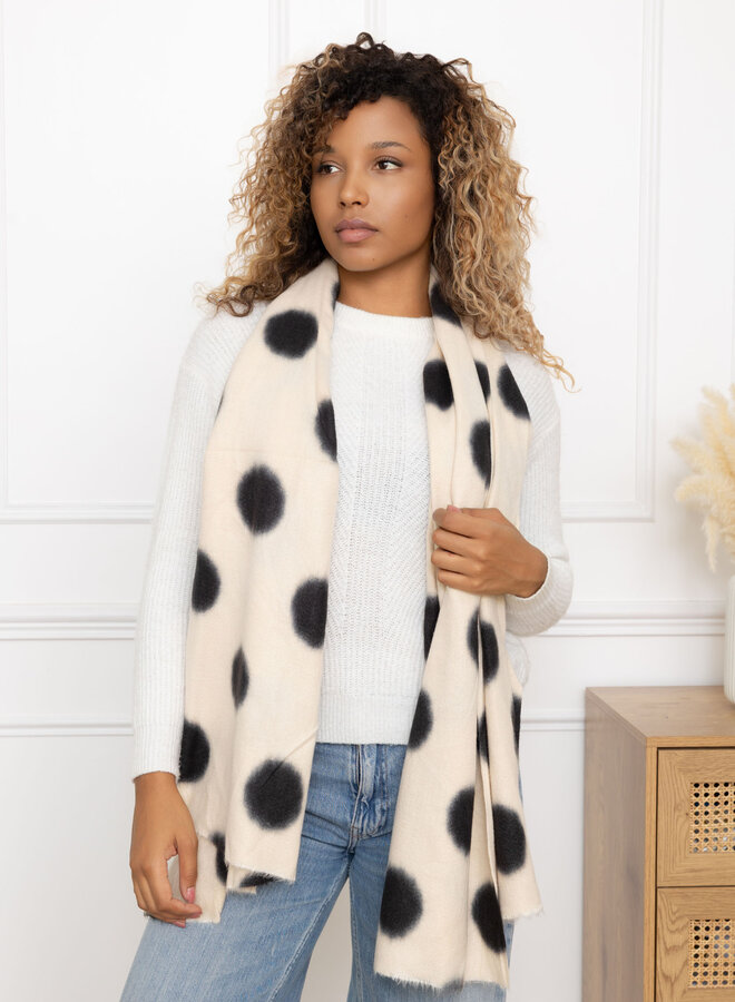Sjaal polka dot beige