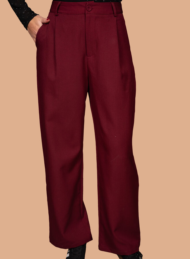 Wide leg pantalon Sofie bordeaux