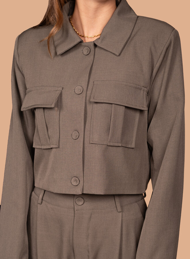 Korte blazer Sofie taupe