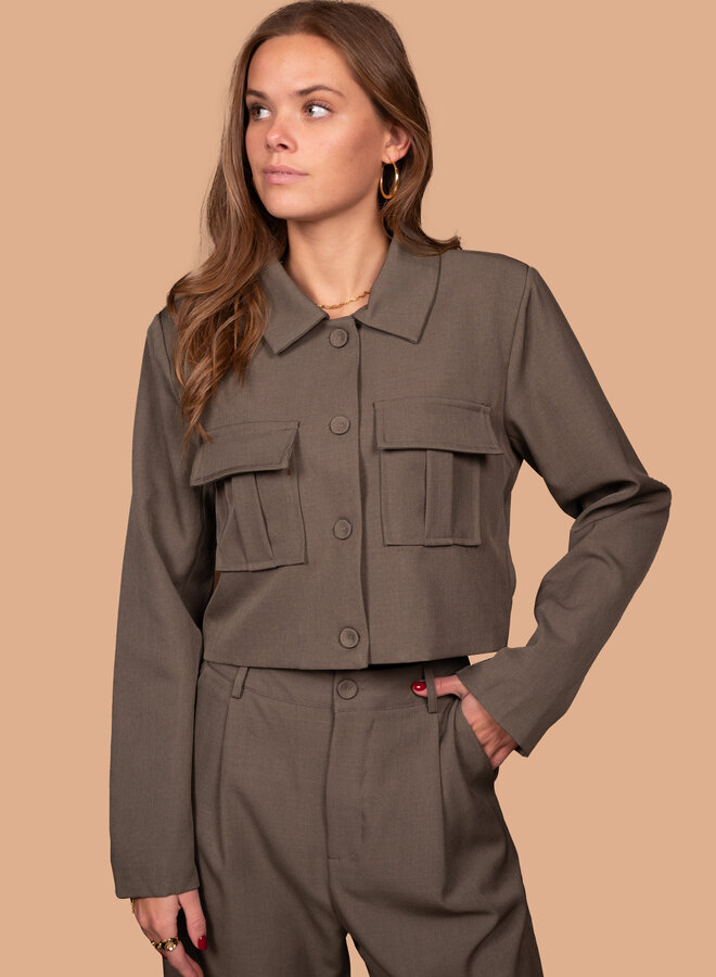 Wide leg pantalon Sofie taupe