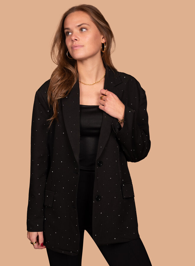 Blazer met glitters zwart