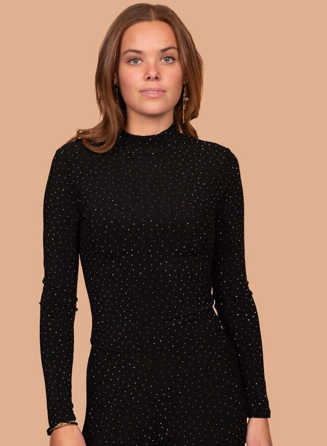 Top glitters zwart