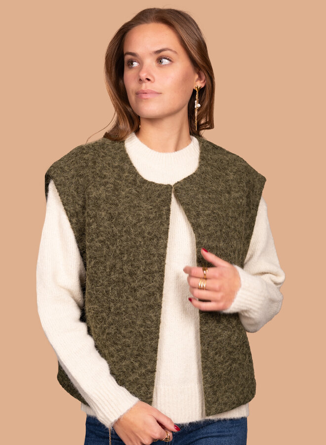Wollig gilet groen