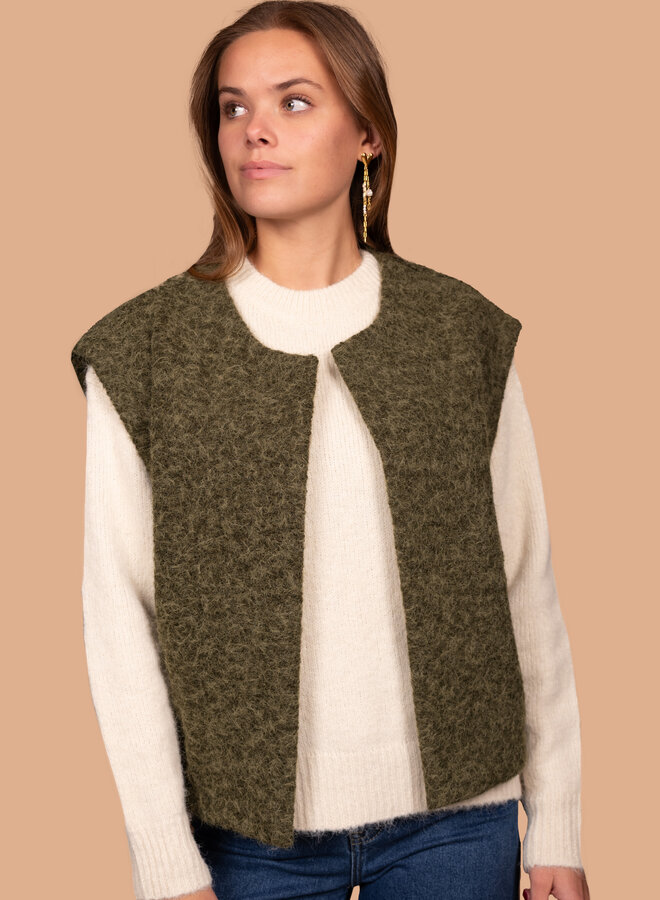 Wollig gilet groen