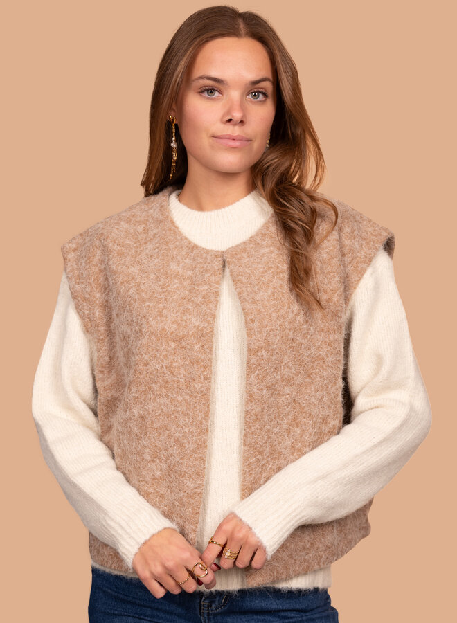 Wollig gilet camel