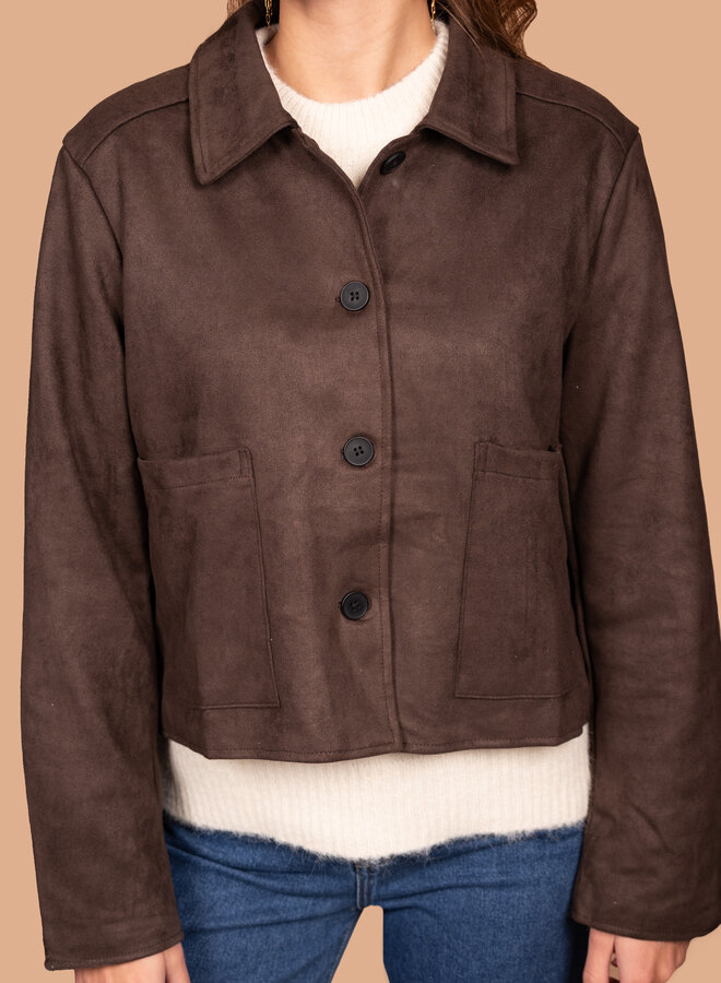 Suede jacket met knopen
