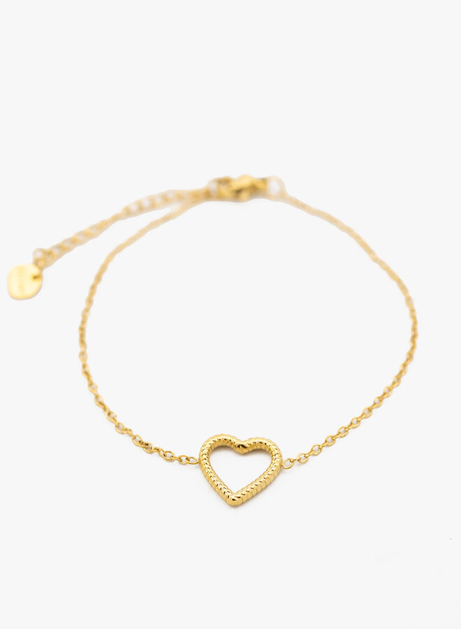 Fijne armband open hart