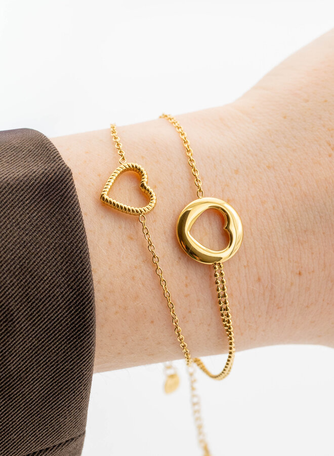 Fijne armband open hart