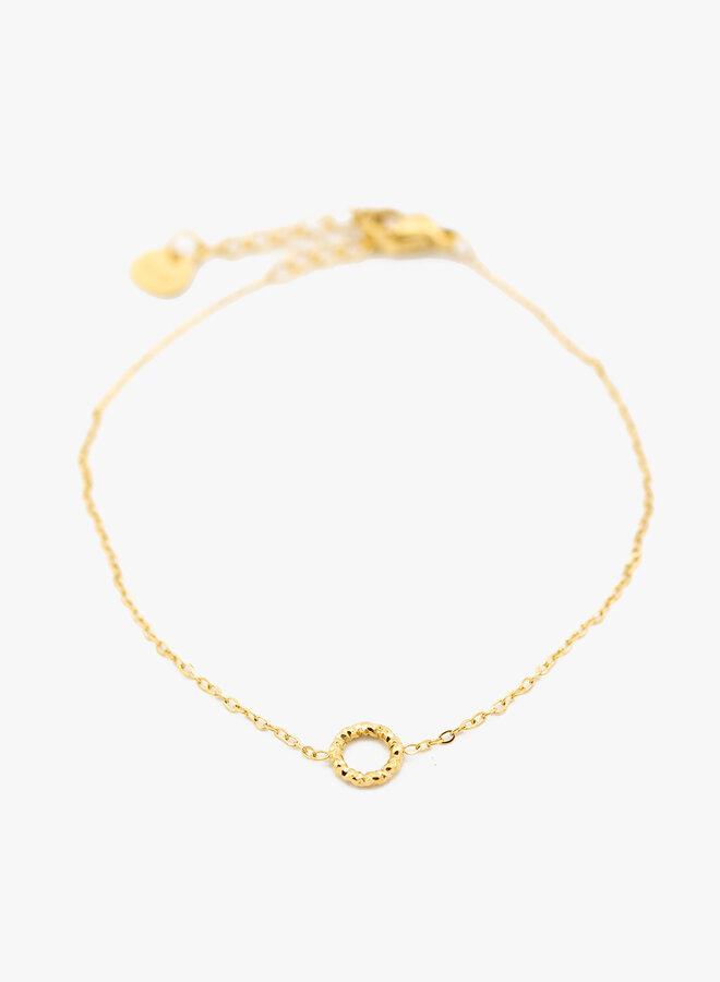 Armband mini open circle goud
