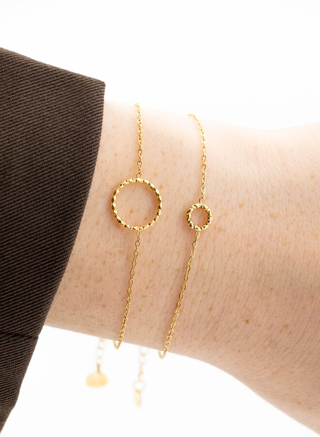 Subtiele armband open circle goud