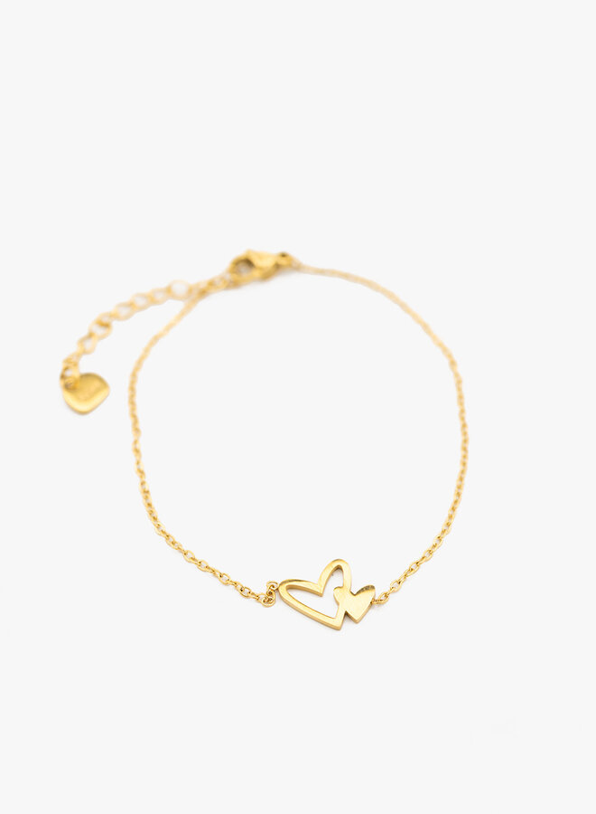 Armband met twee hartjes
