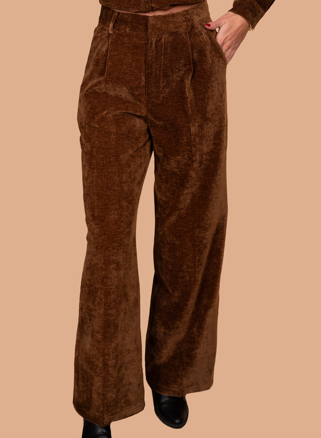 Corduroy broek bruin