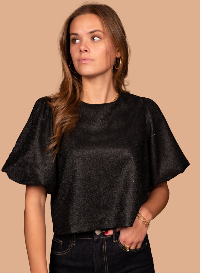 Glitter top zwart