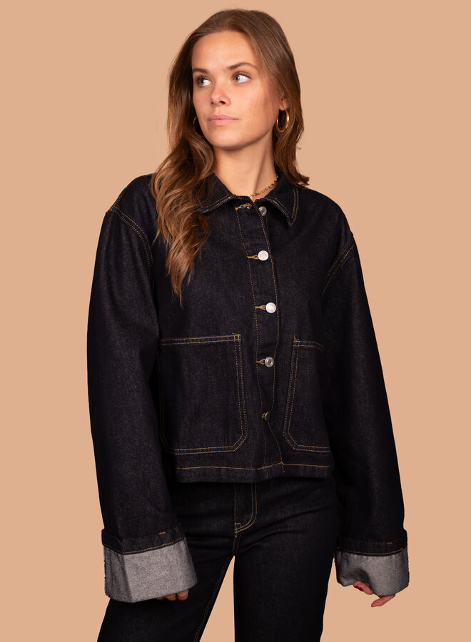 Denim jacket donker blauw