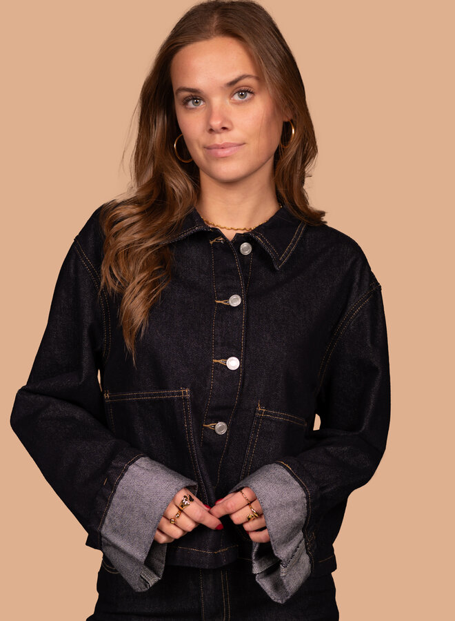 Denim jacket donker blauw