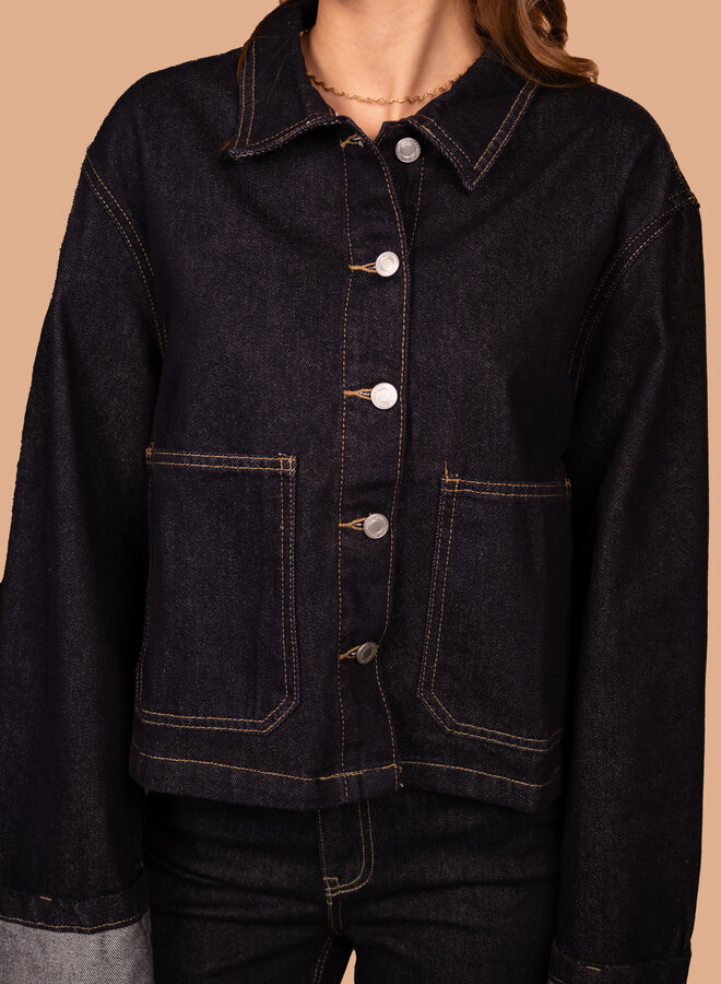 Denim jacket donker blauw