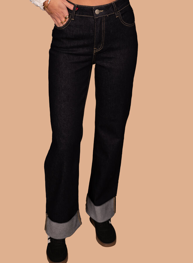 Jeans extra lang met omslag Pip