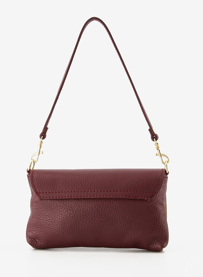 Leren schoudertas bordeaux Lara