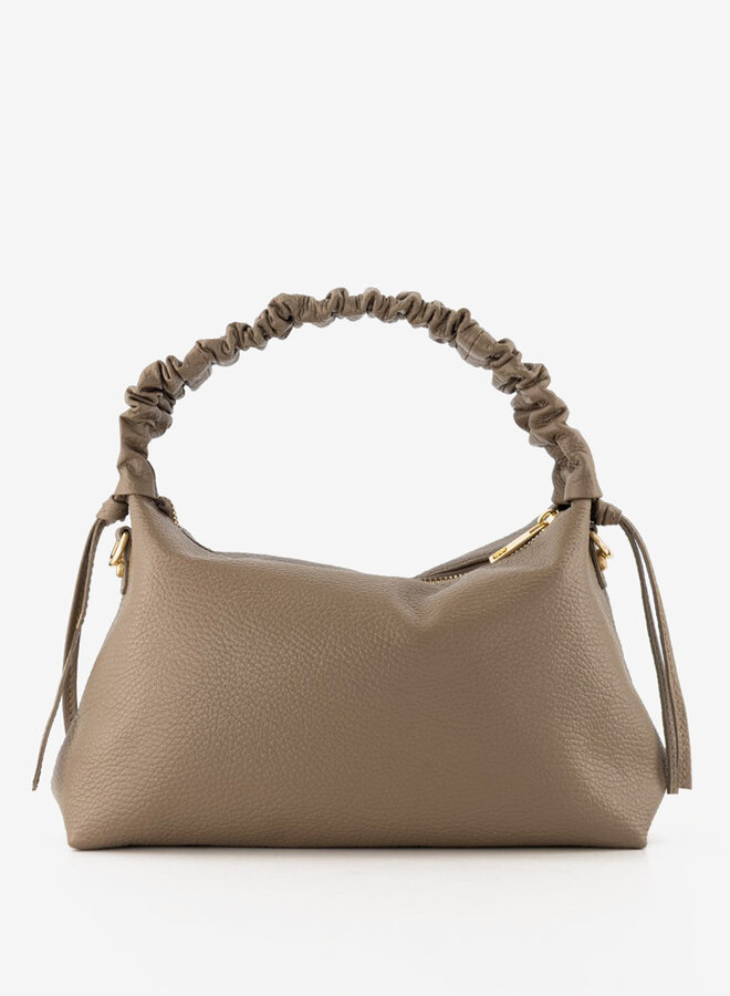 Leren tas Raina taupe
