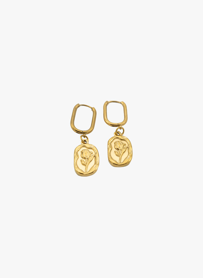 Bedel oorbellen bold rose goud