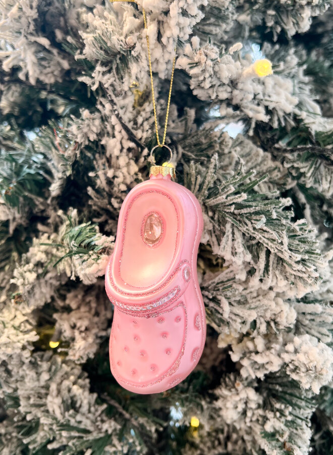 Kerst ornament crocs roze