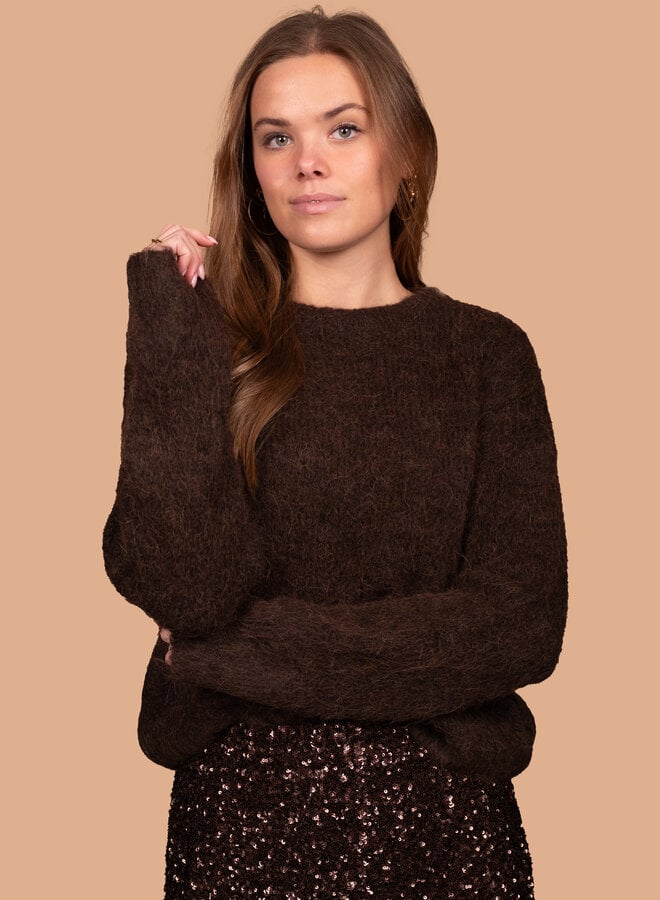 Warme trui Kim chocolade