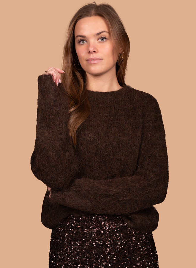 Warme trui Kim chocolade