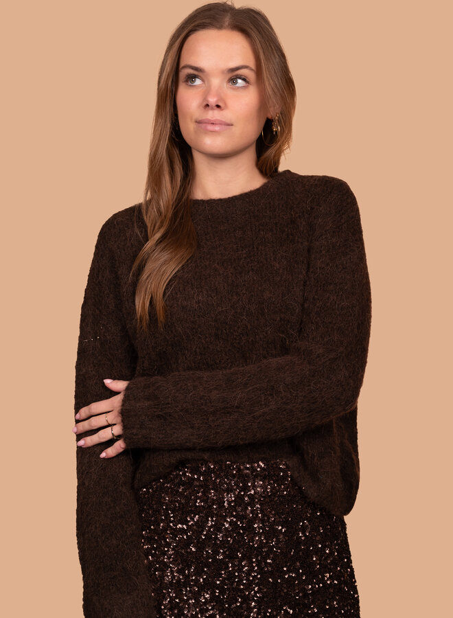 Warme trui Kim chocolade