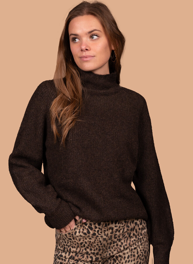 Warme trui Saar chocolade