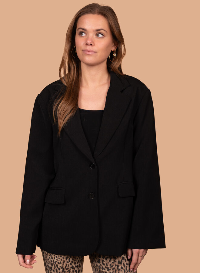 Loose fit blazer zwart Macy