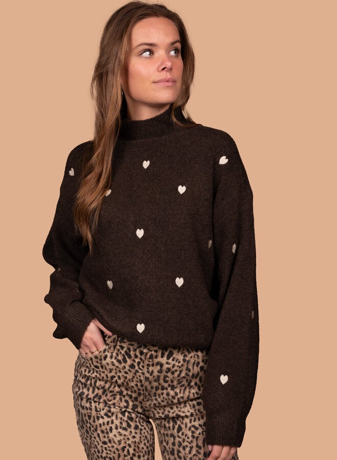 Warme trui hartjes chocolade