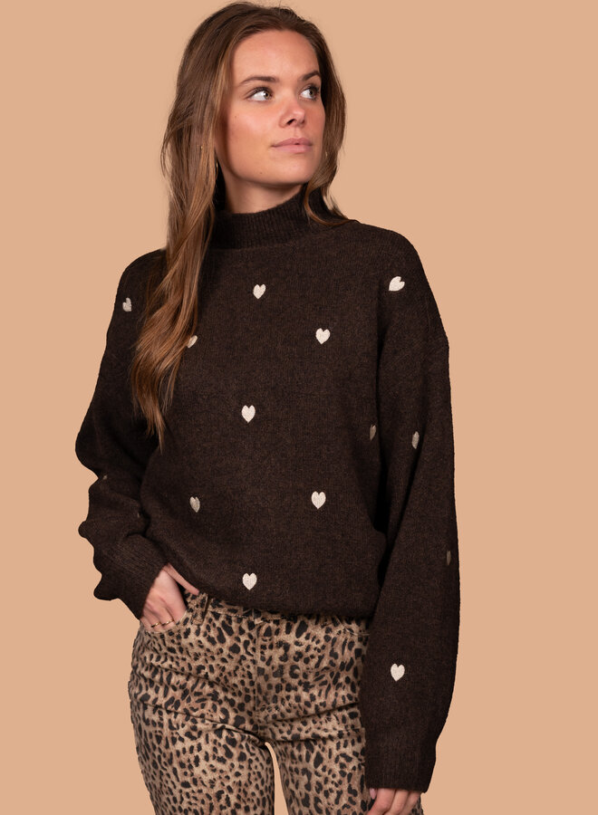 Warme trui hartjes chocolade