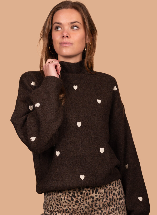 Warme trui hartjes chocolade