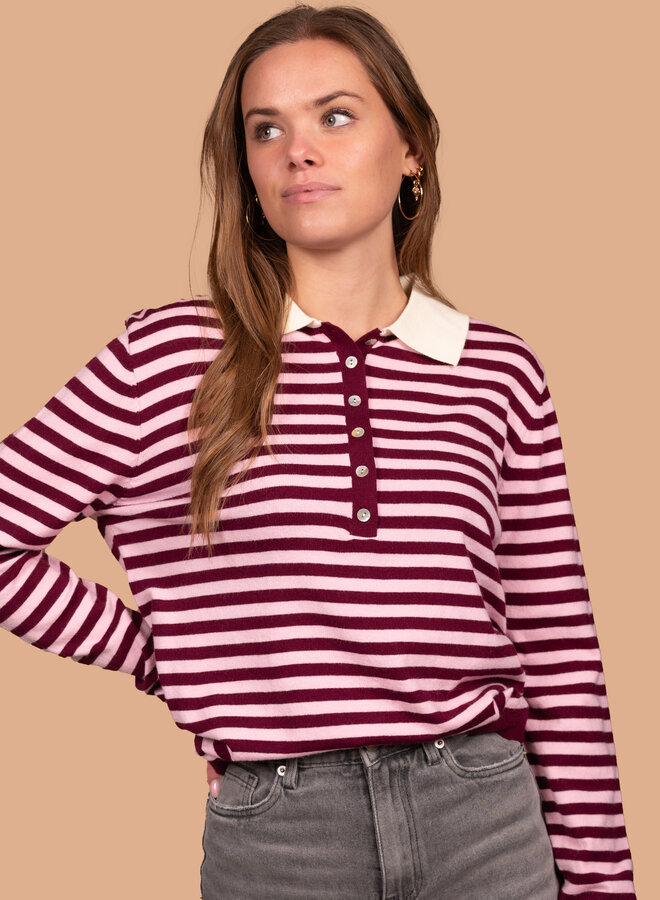 Gestreepte trui Tess roze
