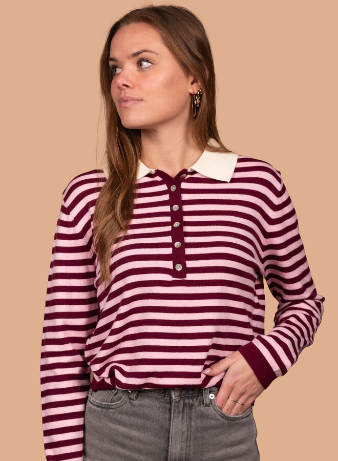Gestreepte trui Tess roze