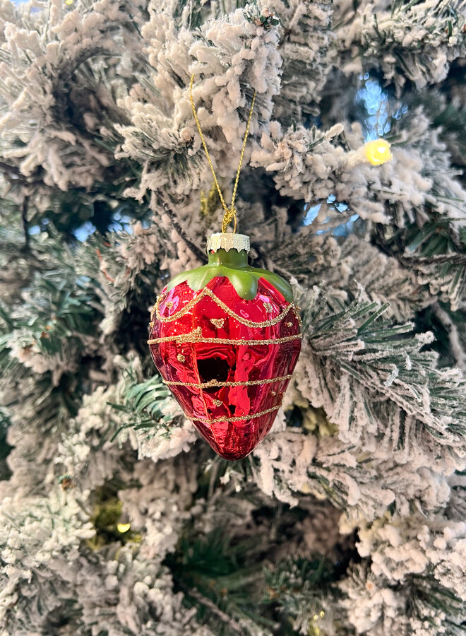 Kerst ornament strawberry gold