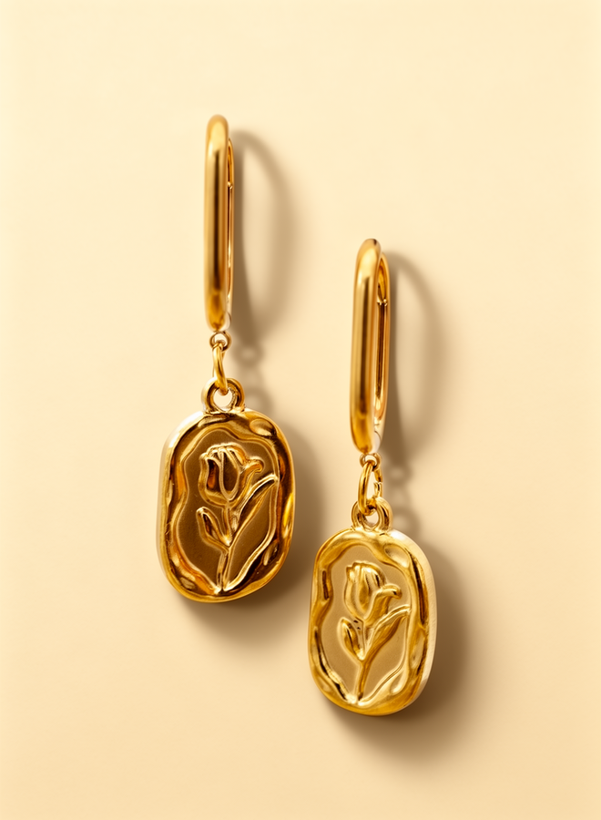 Bedel oorbellen bold rose goud